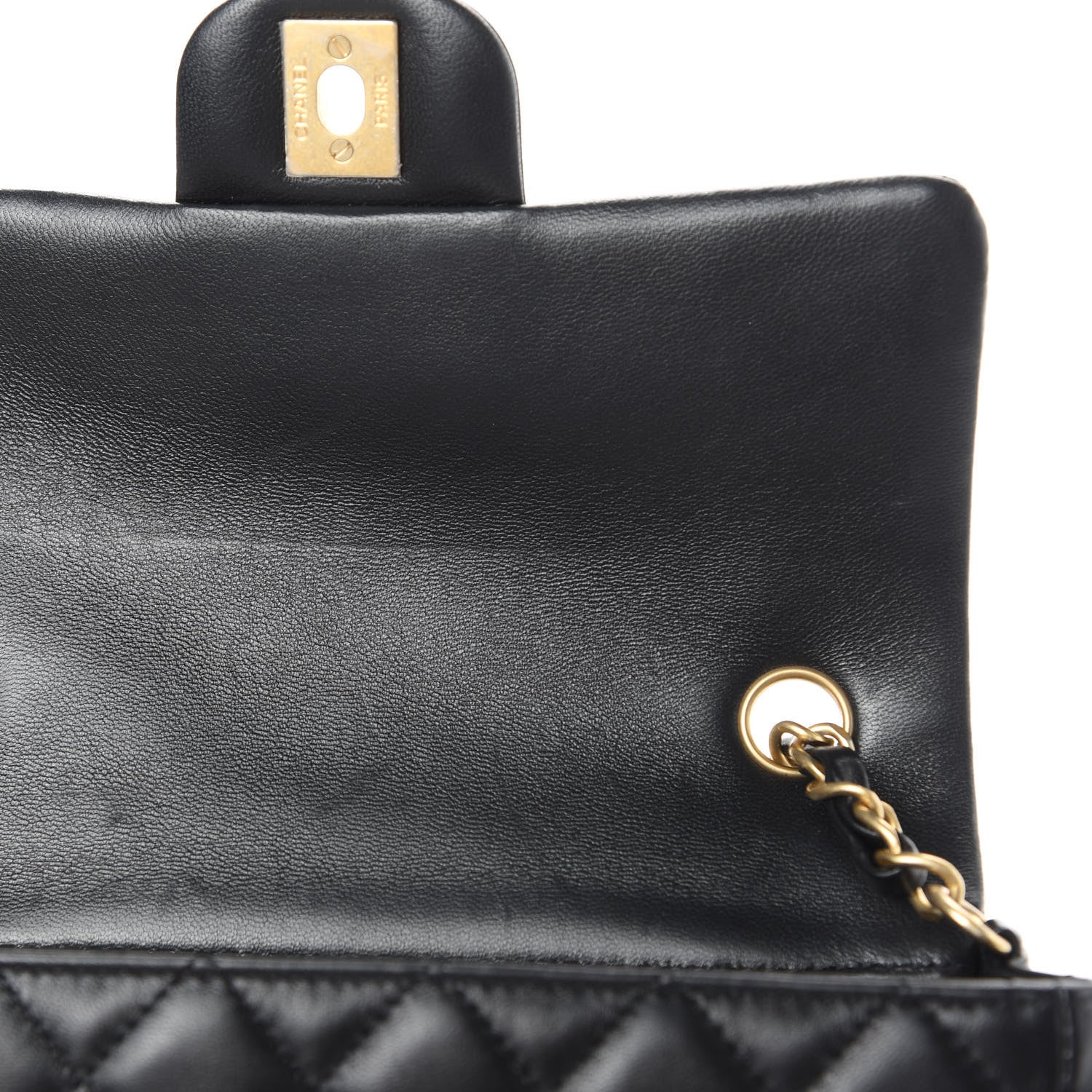 Chanel Lambskin Quilted Mini Rectangular Flap Black 11 of 12