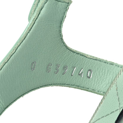 Chanel Patent CC Logo Thong Sandals 38.5 Green 10 of 13