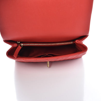 Chanel Caviar Quilted Small Coco Handle Flap Red 5 of 9