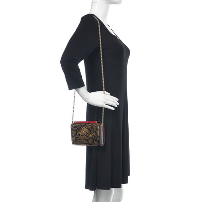 Christian Louboutin Patent Crystal Vanite Clutch Gold Black 2 of 9