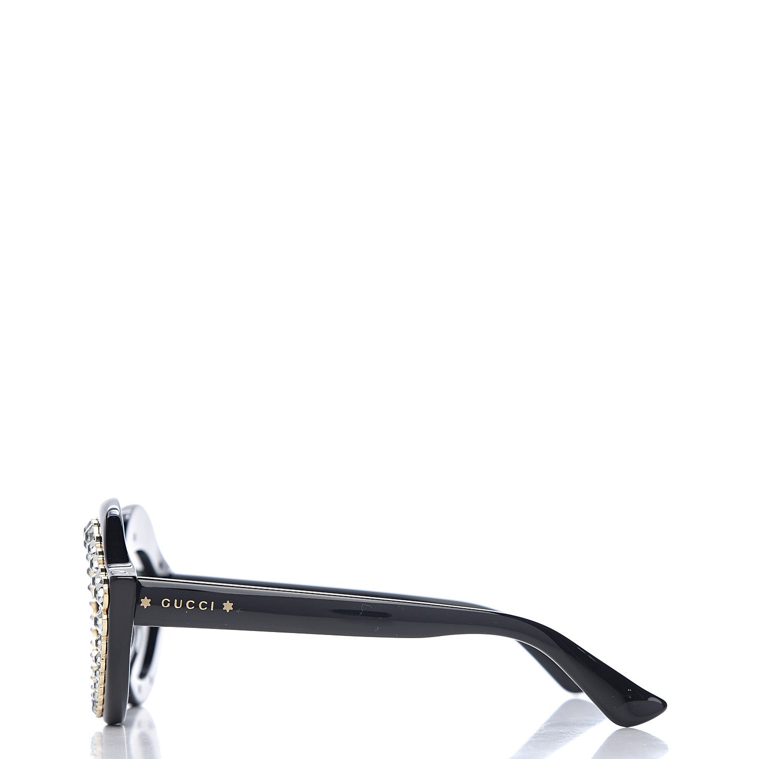 Gucci Acetate Crystal Studded Cat Eye Sunglasses GG0045/S Black 3 of 8