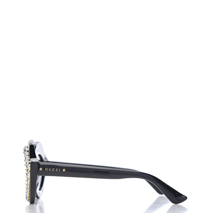 Gucci Acetate Crystal Studded Cat Eye Sunglasses GG0045/S Black 3 of 8