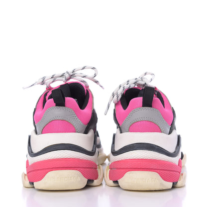 Balenciaga Fabric Mesh Womens Triple S Sneakers 36 Fluo Pink Grey White 7 of 9