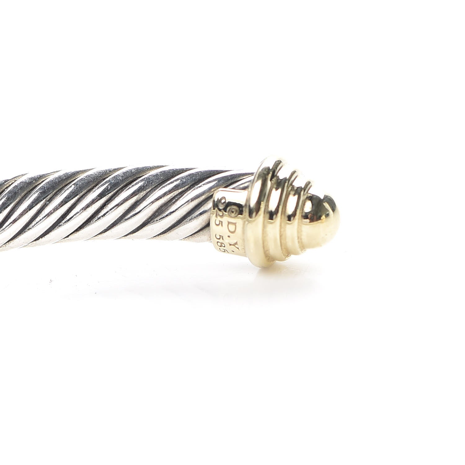 David Yurman Sterling Silver 14K Yellow Gold 5mm Cable Classics Bracelet 4 of 4