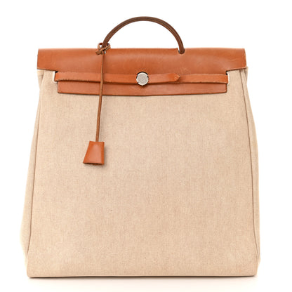 Hermes Toile Vache Calfskin Herbag 39 MM Natural 1 of 14