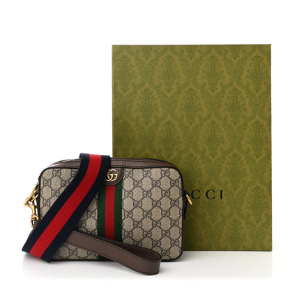 Gucci GG Supreme Monogram Textured Dollar Calfskin Web Ophidia Wristlet Shoulder Bag Beige Ebony New Acero 11 of 11