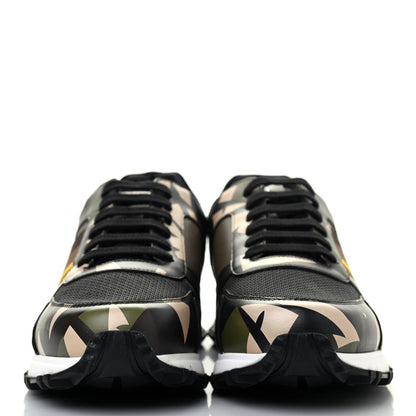Fendi Calfskin Nylon Mens Camo Bugs Sneakers 8.5 Military Black Multicolor 2 of 4