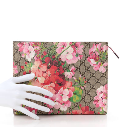 Gucci GG Supreme Monogram Blooms Large Cosmetic Case Beige Multicolor Dry Rose 2 of 11