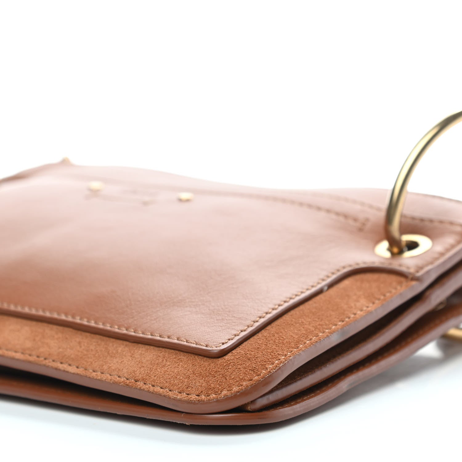 Chloe Calfskin Suede Mini Roy Bag Caramel 8 of 8