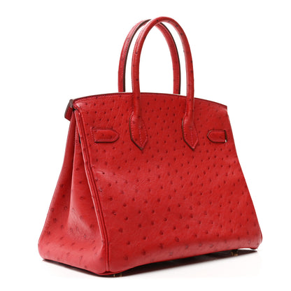 Hermes Ostrich Birkin 30 Rouge Vif 3 of 12