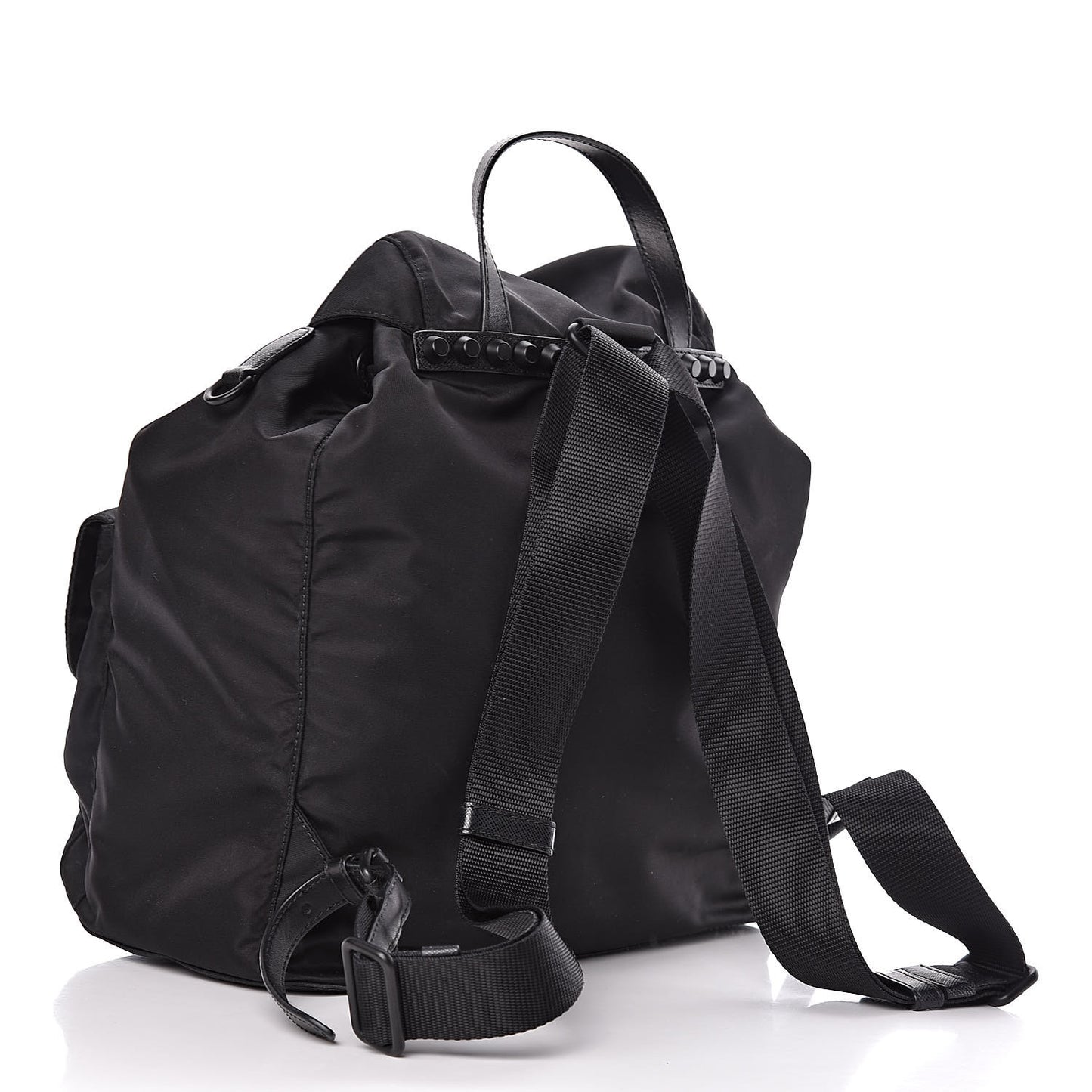 Nylon New Vela Monochrome Studded Backpack Black
