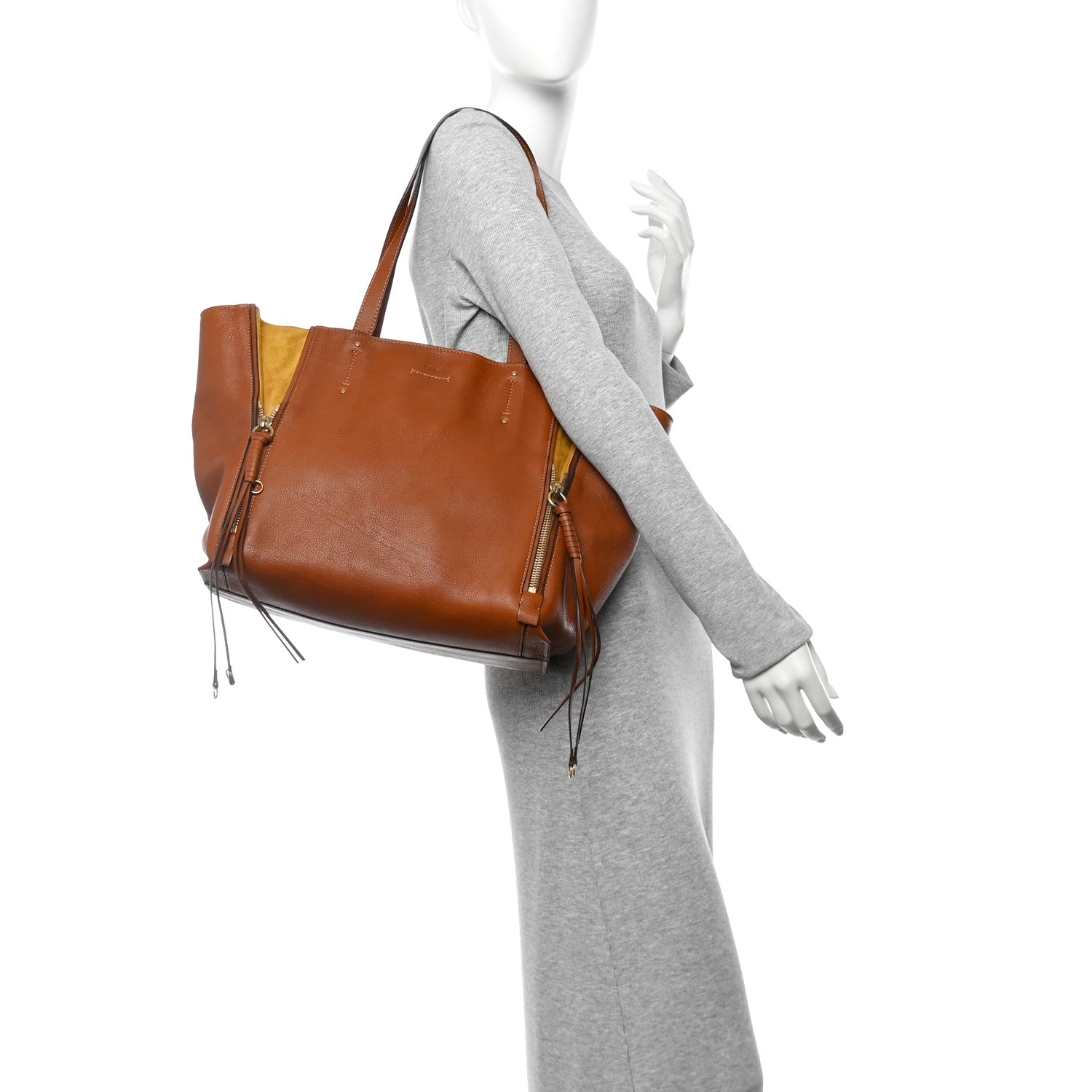 Chloe Smooth Calfskin Medium Milo Shopping Tote Caramel 2 of 10