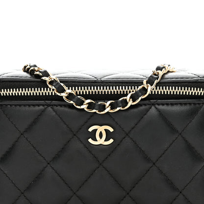 Chanel Lambskin Quilted Small Vanity Case With Chain Black 8 of 11