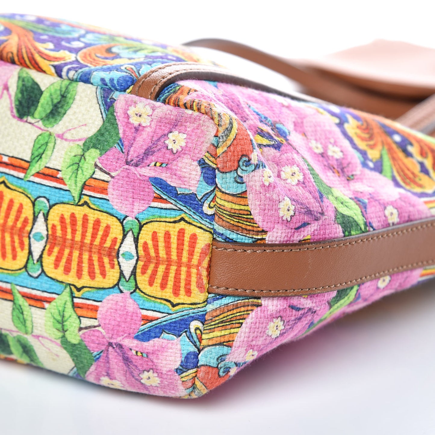 Printed Canvas Shopping Tote Multicolor