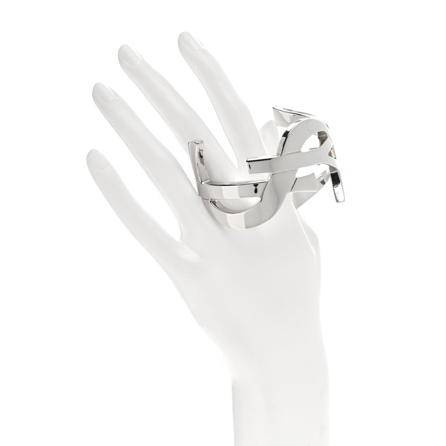 Brass Monogram Cuff Bracelet Palladium