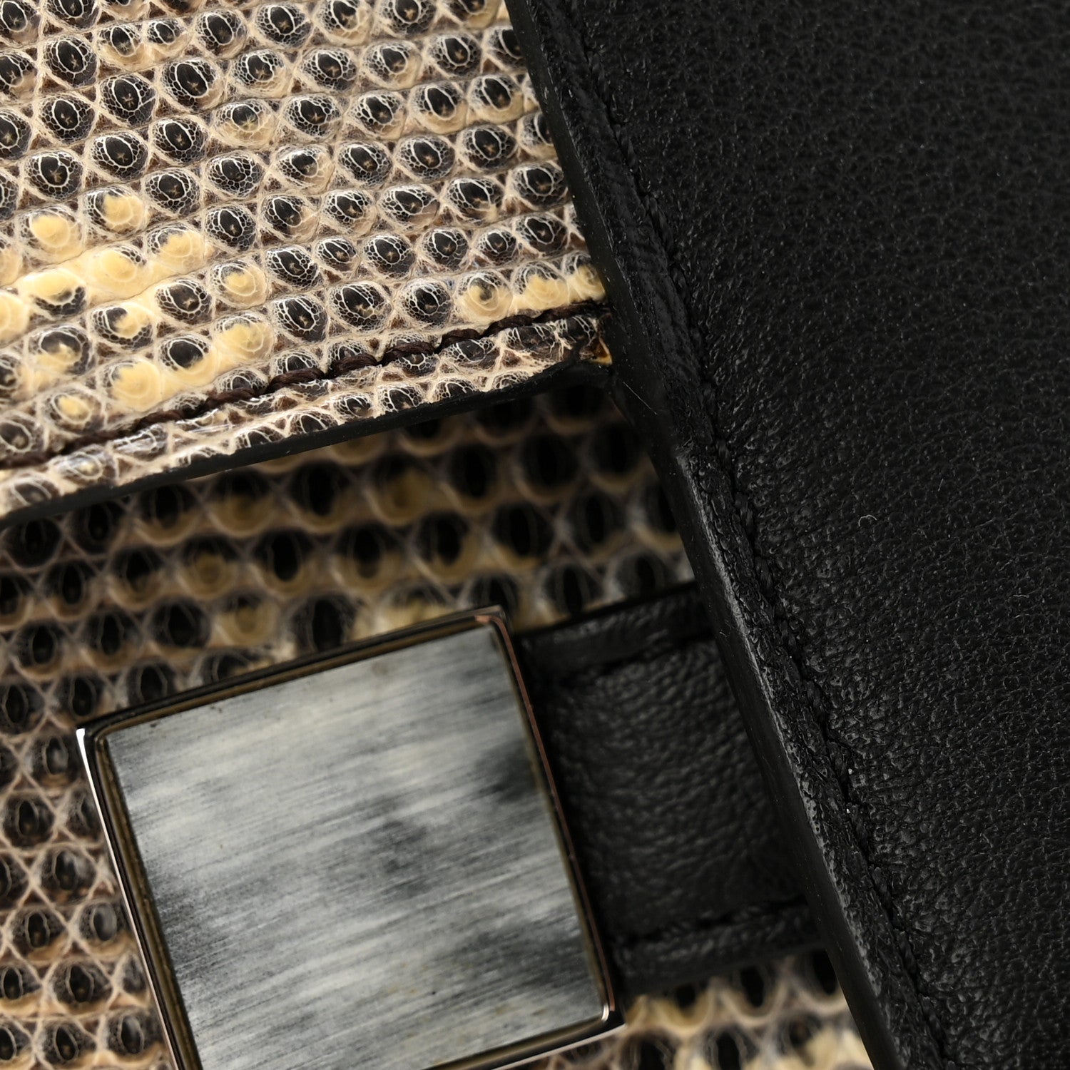Delvaux Calfskin Lizard Long Madame Polo Clutch Black 8 of 9