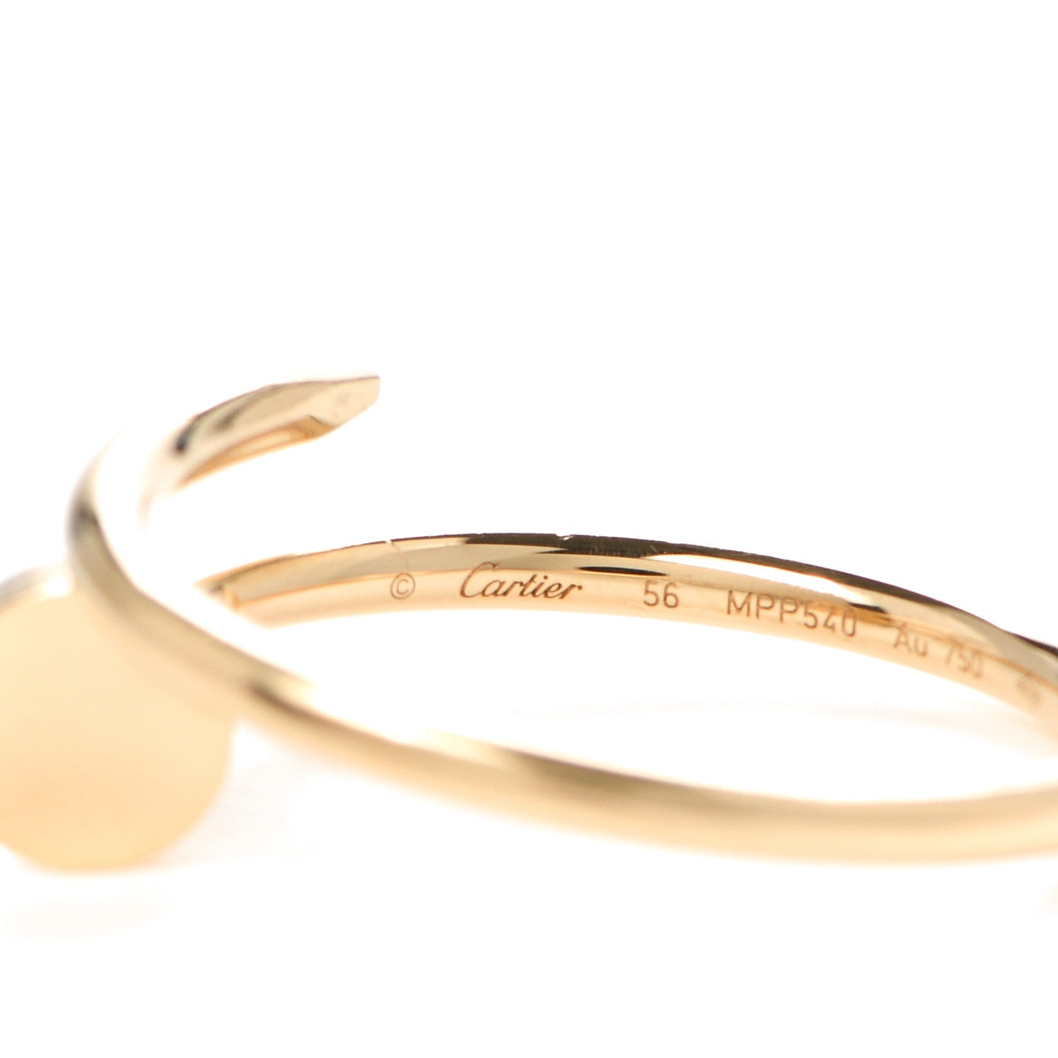 Cartier 18K Yellow Gold Small Juste Un Clou Ring 56 7.5 4 of 6