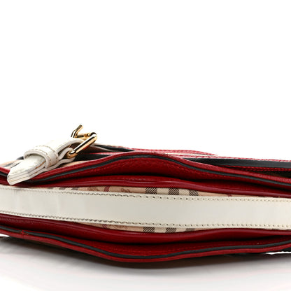 Burberry Haymarket Check Messenger Military Red White 10 of 11