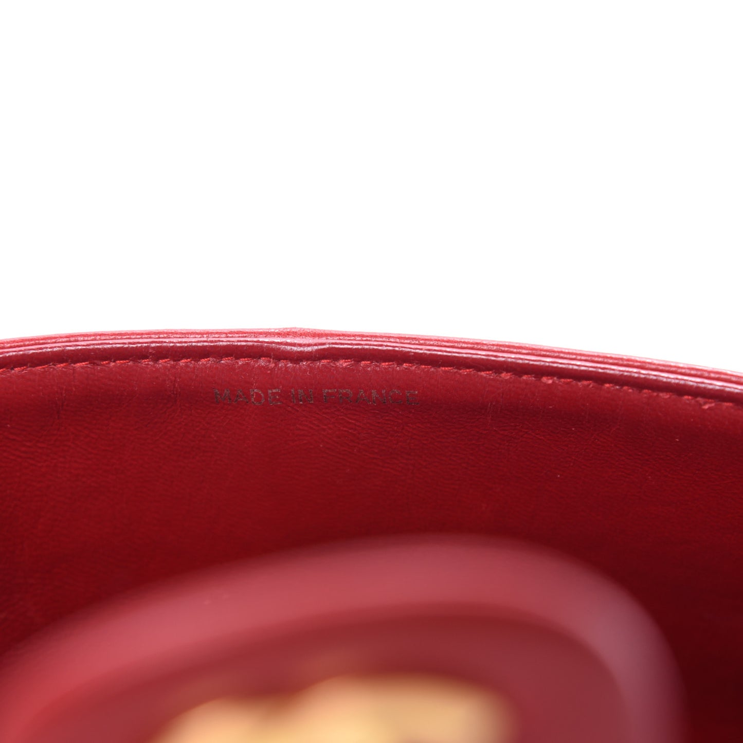 Lambskin Quilted Medium Double Flap Red