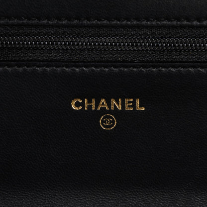 Chanel Lambskin Quilted Boy Wallet On Chain WOC Black 6 of 8