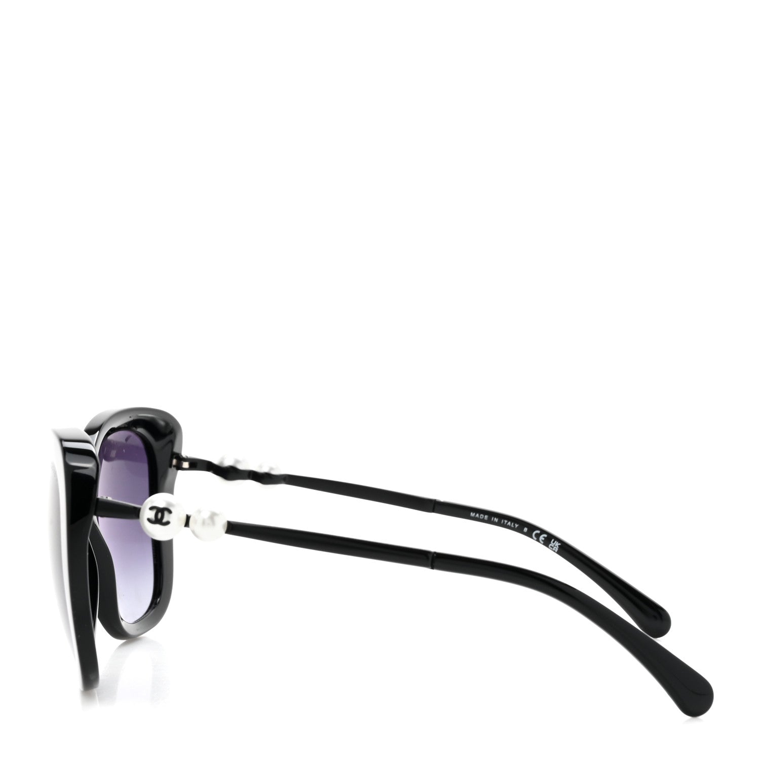 Chanel Acetate Polarized Butterfly Winter Pearl Sunglasses 5339-H Black 3 of 7