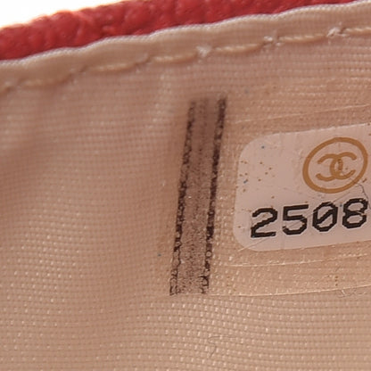 Chanel Caviar Chevron Quilted Card Holder Light Red 7 of 8