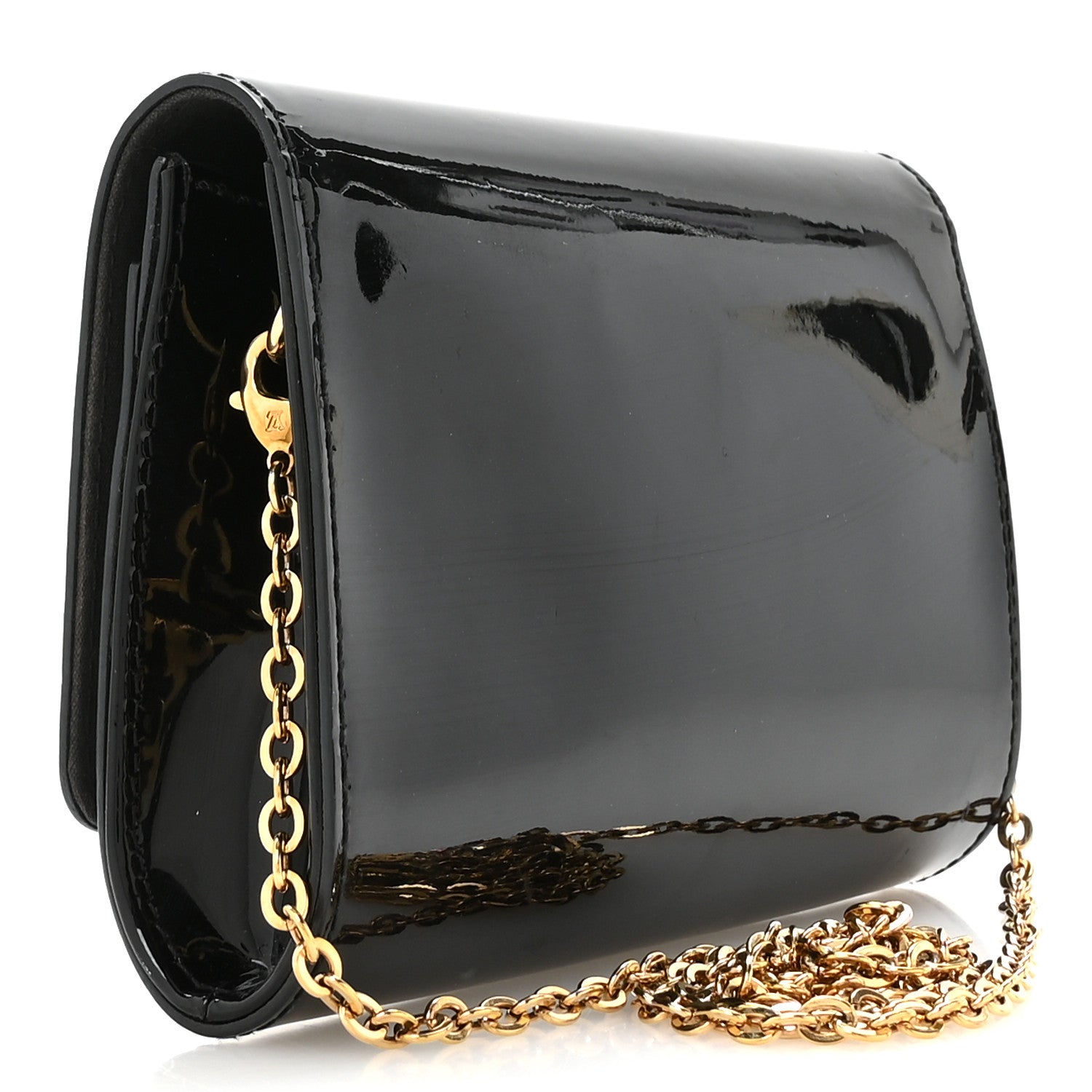 Louis Vuitton Patent Louise PM Chain Clutch Black 2 of 9