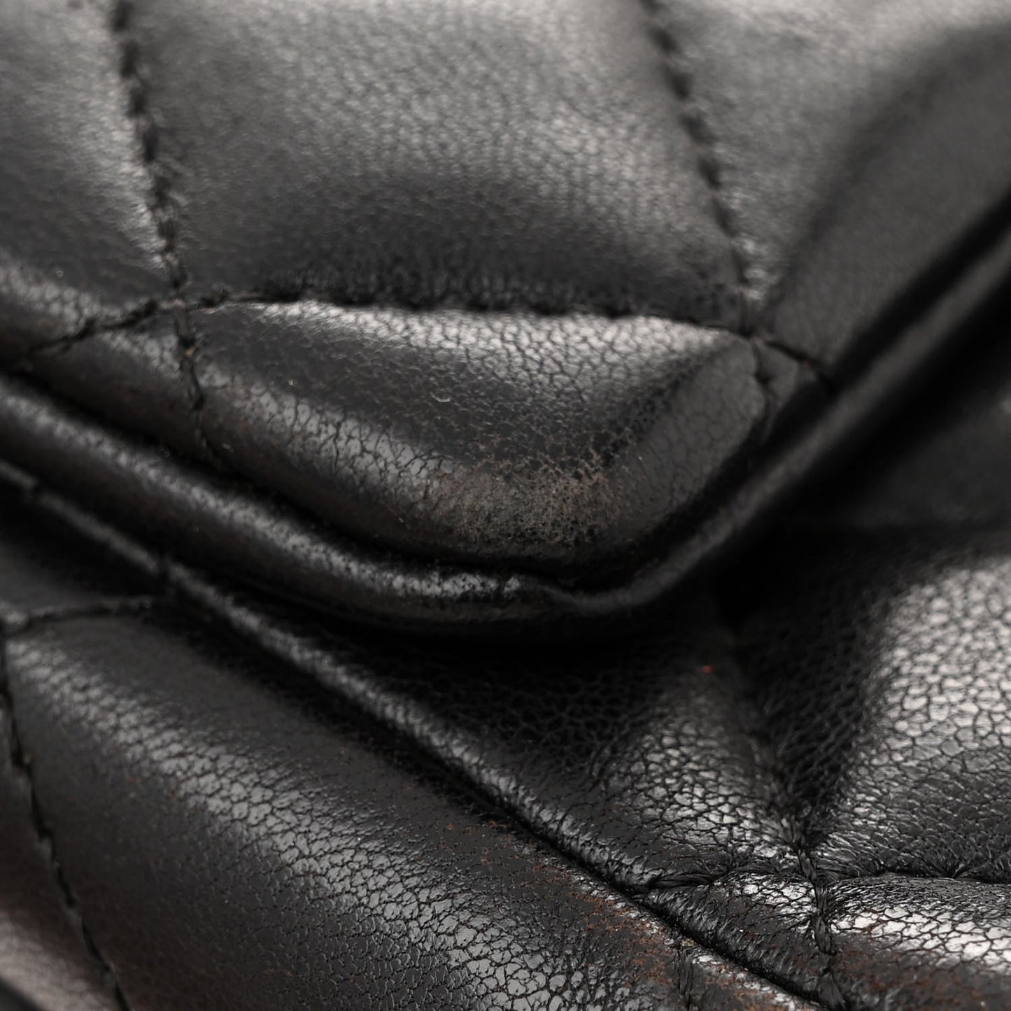Lambskin Quilted Mini Square Flap Black