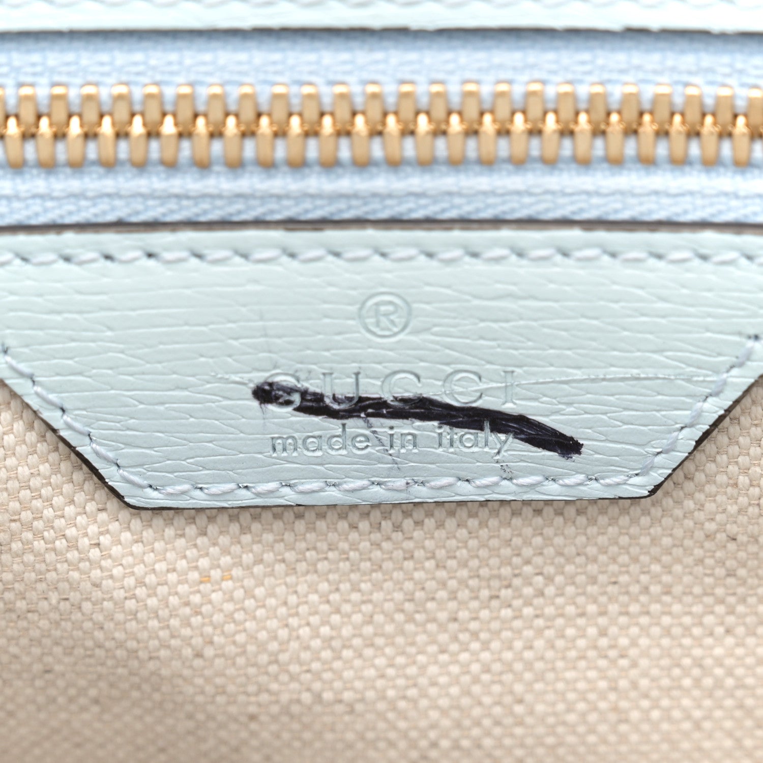 Gucci New Shangai Calfskin Tiger Savanah Textured Calfskin Medium Tote Chalky White Multicolor 5 of 11