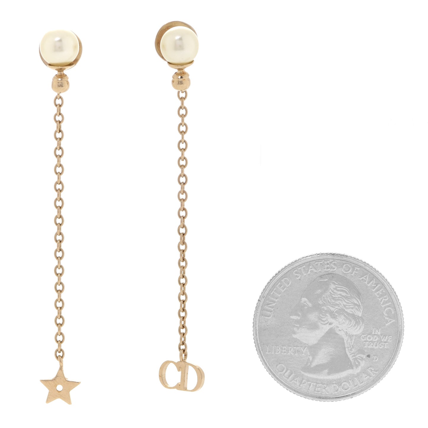 Pearl La Petite Tribale Dangle Chain Earrings Gold