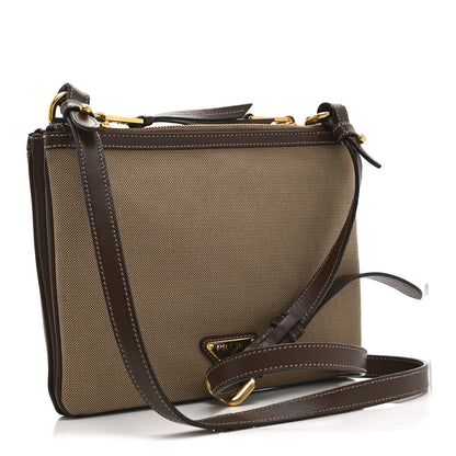 Prada Jacquard Logo Flat Crossbody Bag Corda Bruciato 3 of 11