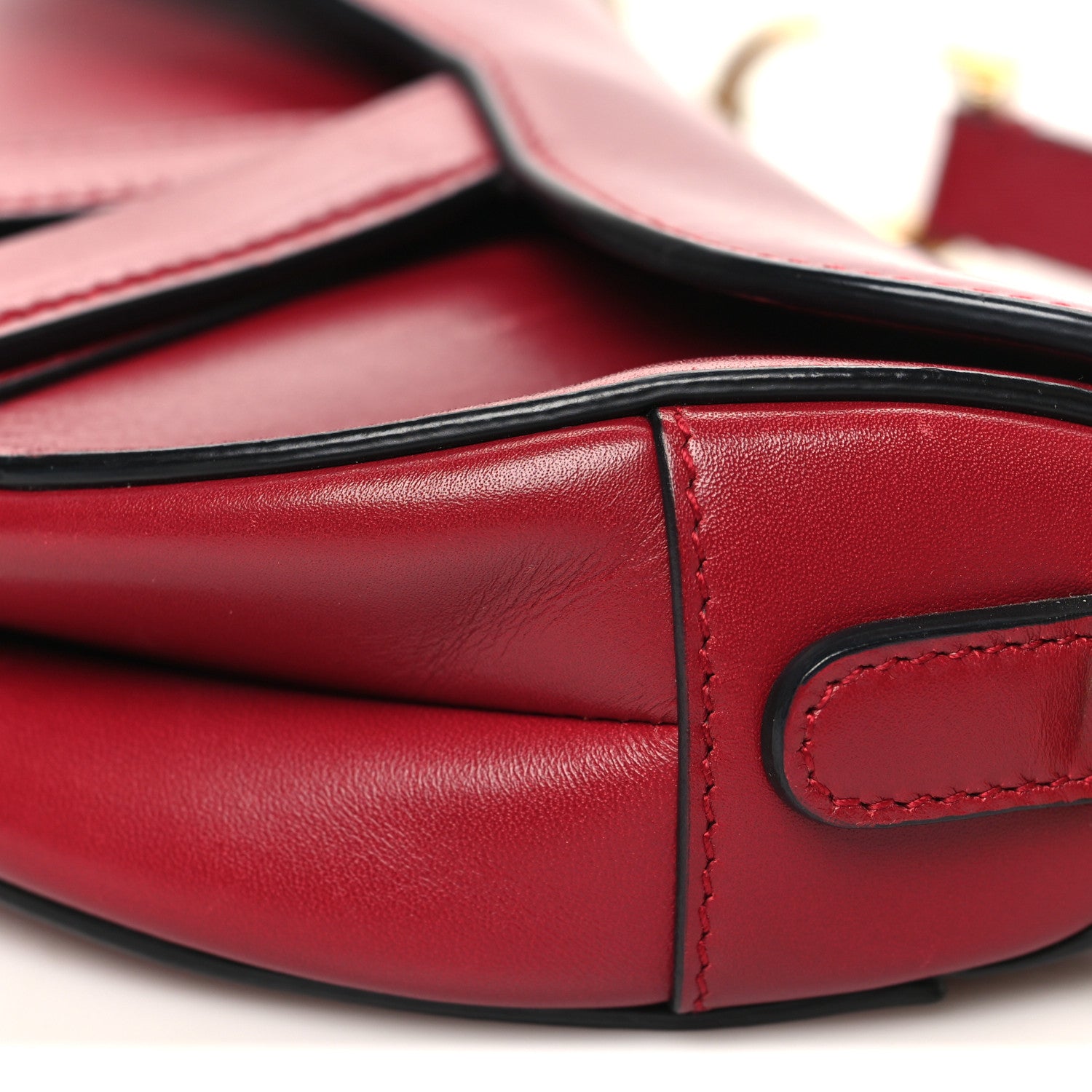 Christian Dior Calfskin Mini Saddle Bag Red 10 of 13