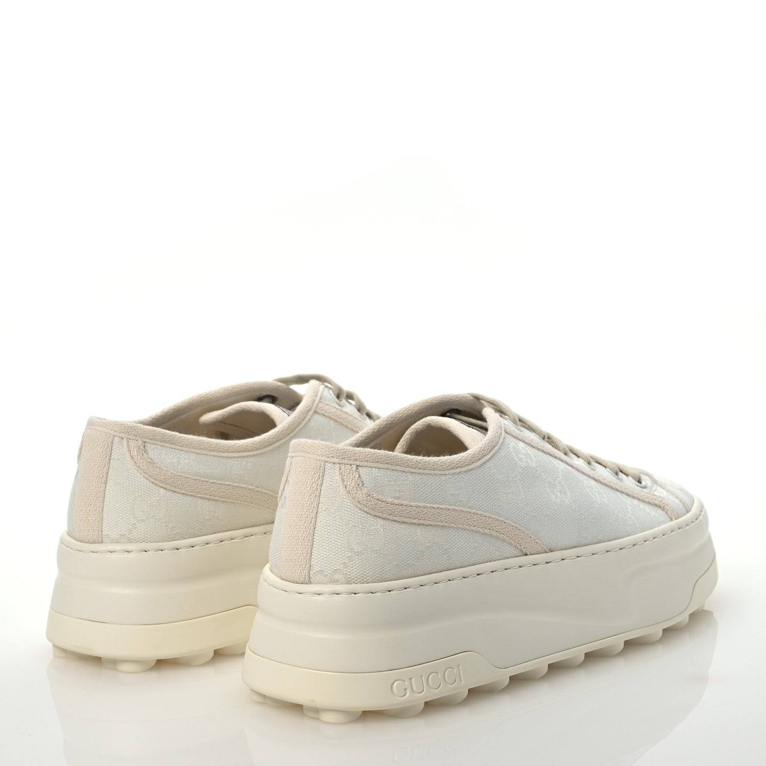 Gucci GG Monogram Womens 1977 Tennis Platform 52mm Sneakers 39 Great White Mystic White 4 of 9