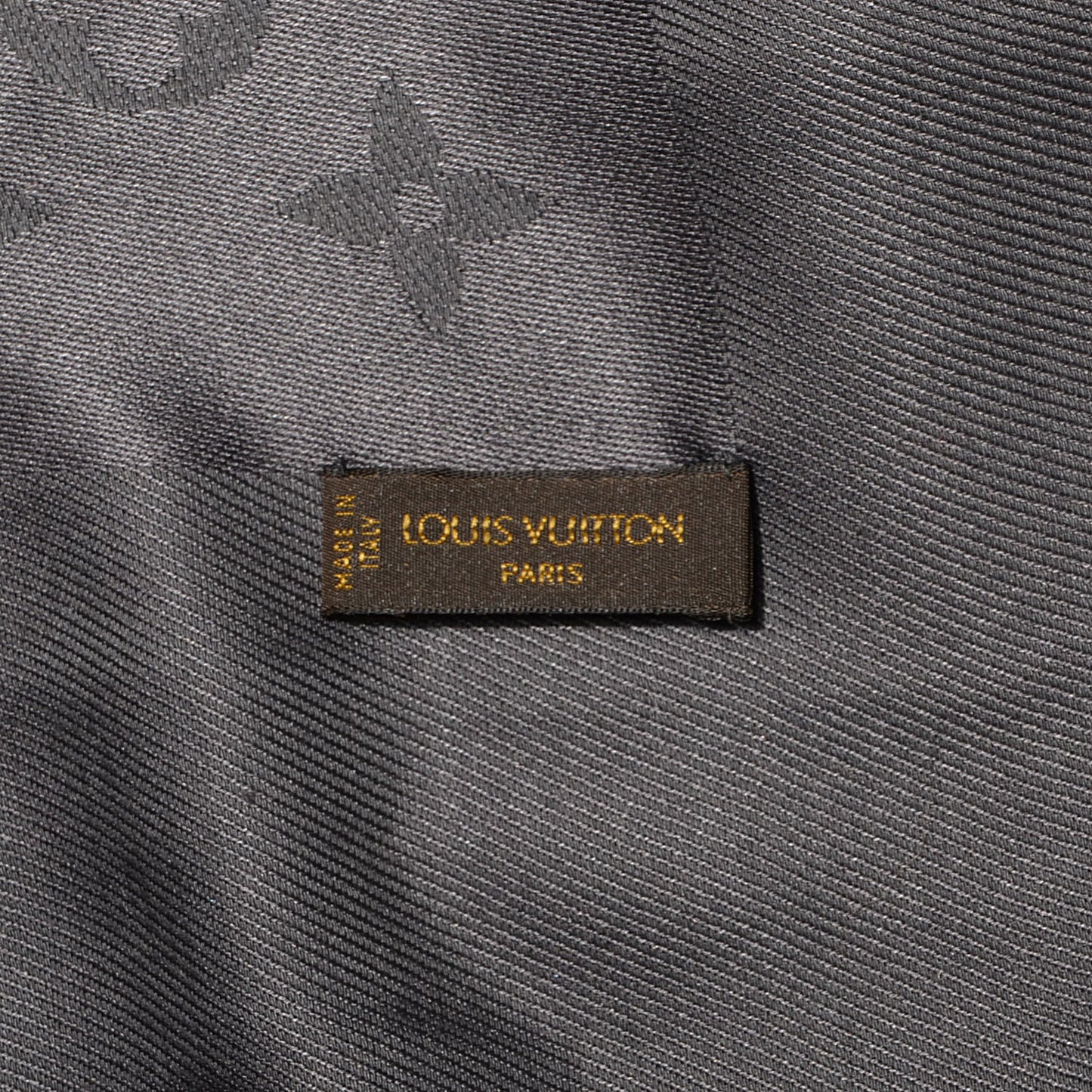 Silk Wool Monogram Shawl Anthracite
