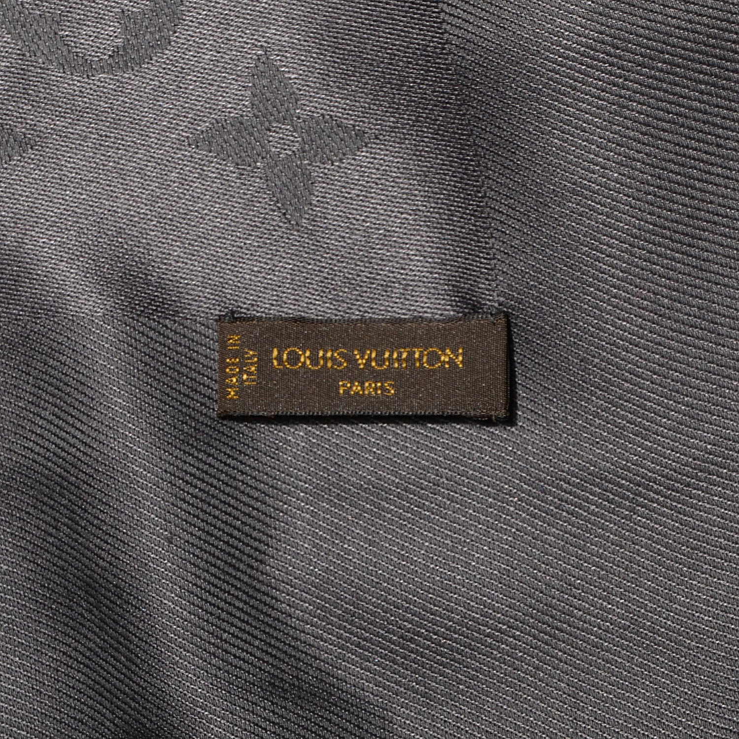 Louis Vuitton Silk Wool Monogram Shawl Anthracite 5 of 6