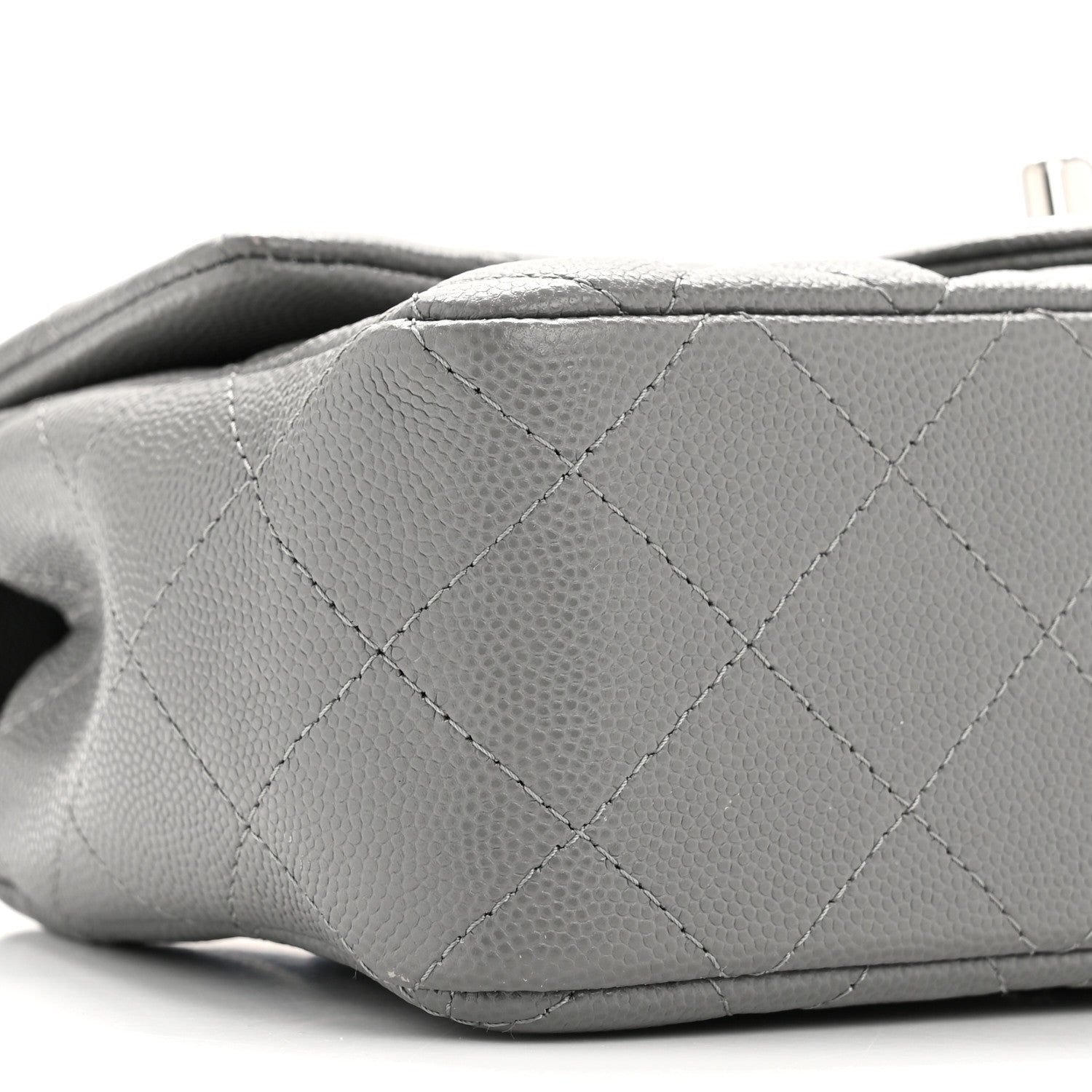 Chanel Caviar Quilted Mini Rectangular Flap Grey 9 of 12