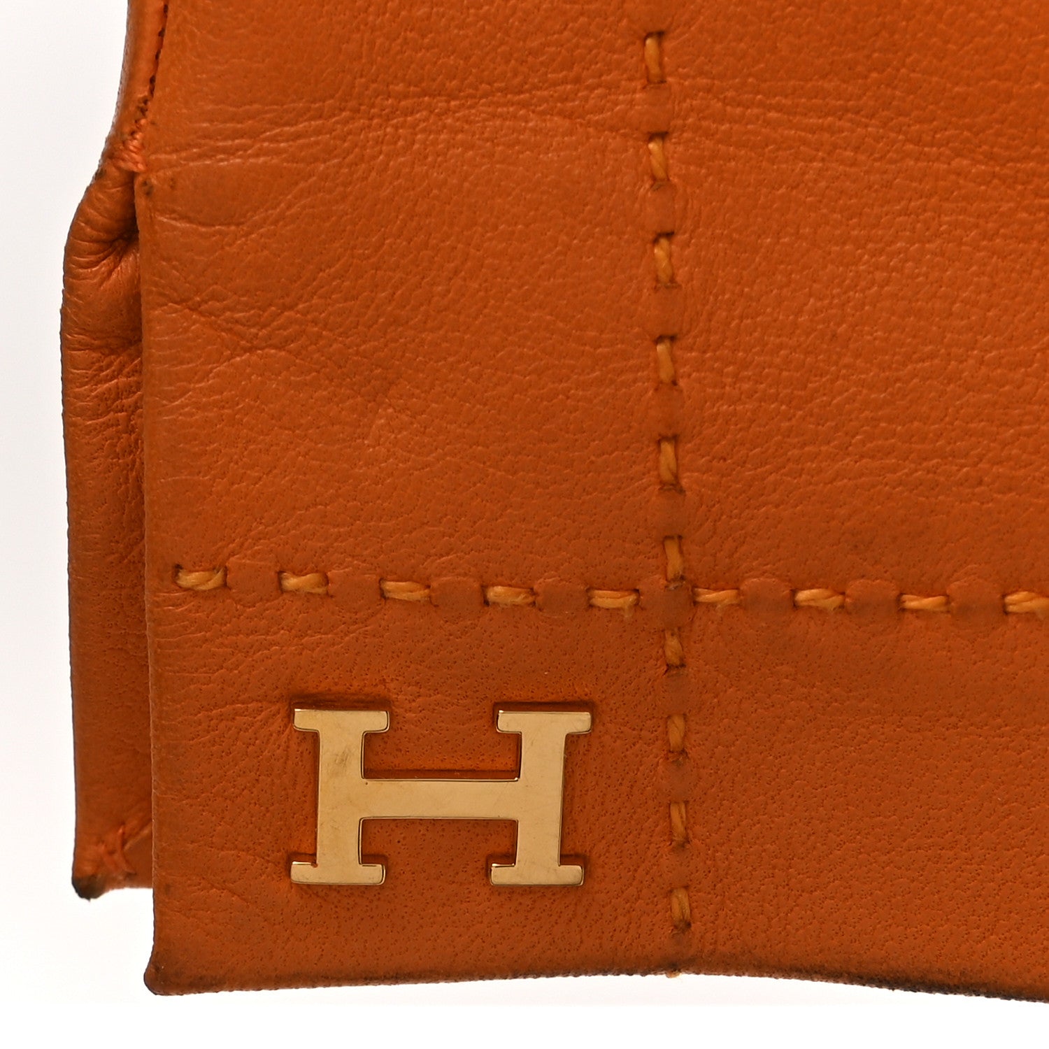 Hermes Lambskin Gloves 8 Orange 5 of 10