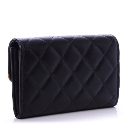 Chanel Lambskin Quilted Medium CC Chic Flap Wallet Black Gold 3 of 11