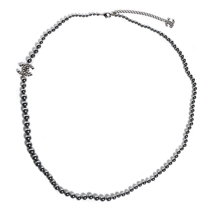 Chanel Ruthenium Beaded CC Long Necklace Black 1 of 4