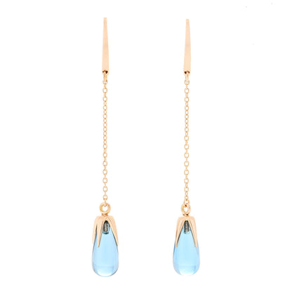Pomellato 18K Rose Gold Blue Topaz Drop Earrings 1 of 6