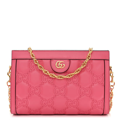 Gucci Calfskin GG Matelasse Small Slim Chain Shoulder Bag Rhodamine Pink Natural 1 of 10
