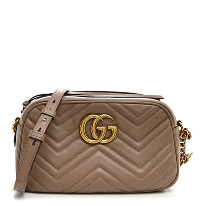 Gucci Calfskin Matelasse Small GG Marmont Chain Shoulder Bag Porcelain Rose 1 of 10