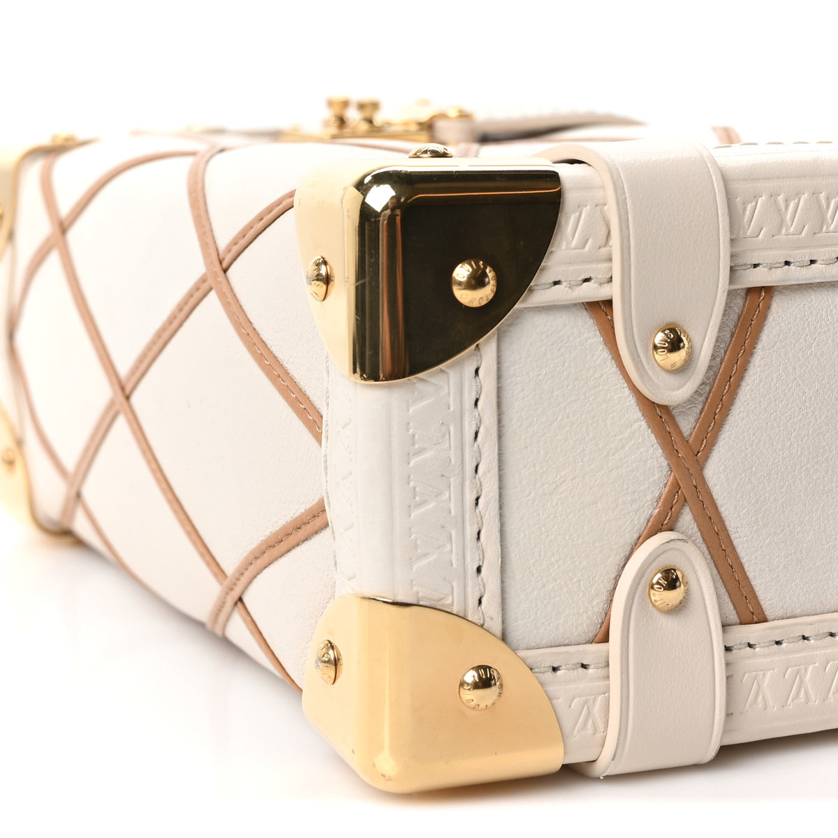Louis Vuitton Lambskin Malletage Side Trunk PM Creme Noisette 9 of 9