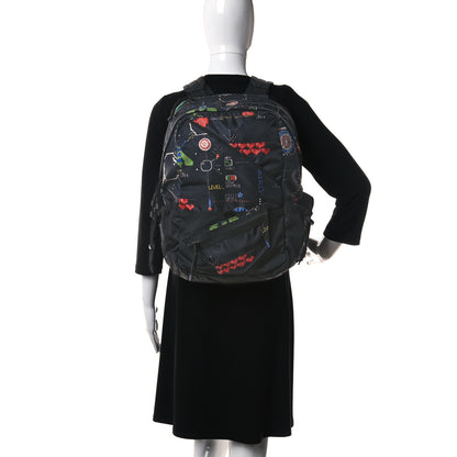 Valentino Garavani Nylon Game Print Backpack Black 2 of 9