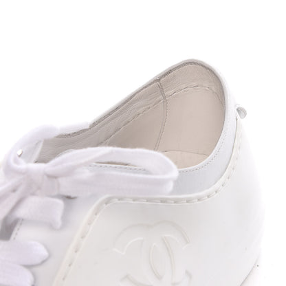 Chanel Calfskin Gum Womens CC Sneakers 40.5 White 8 of 12