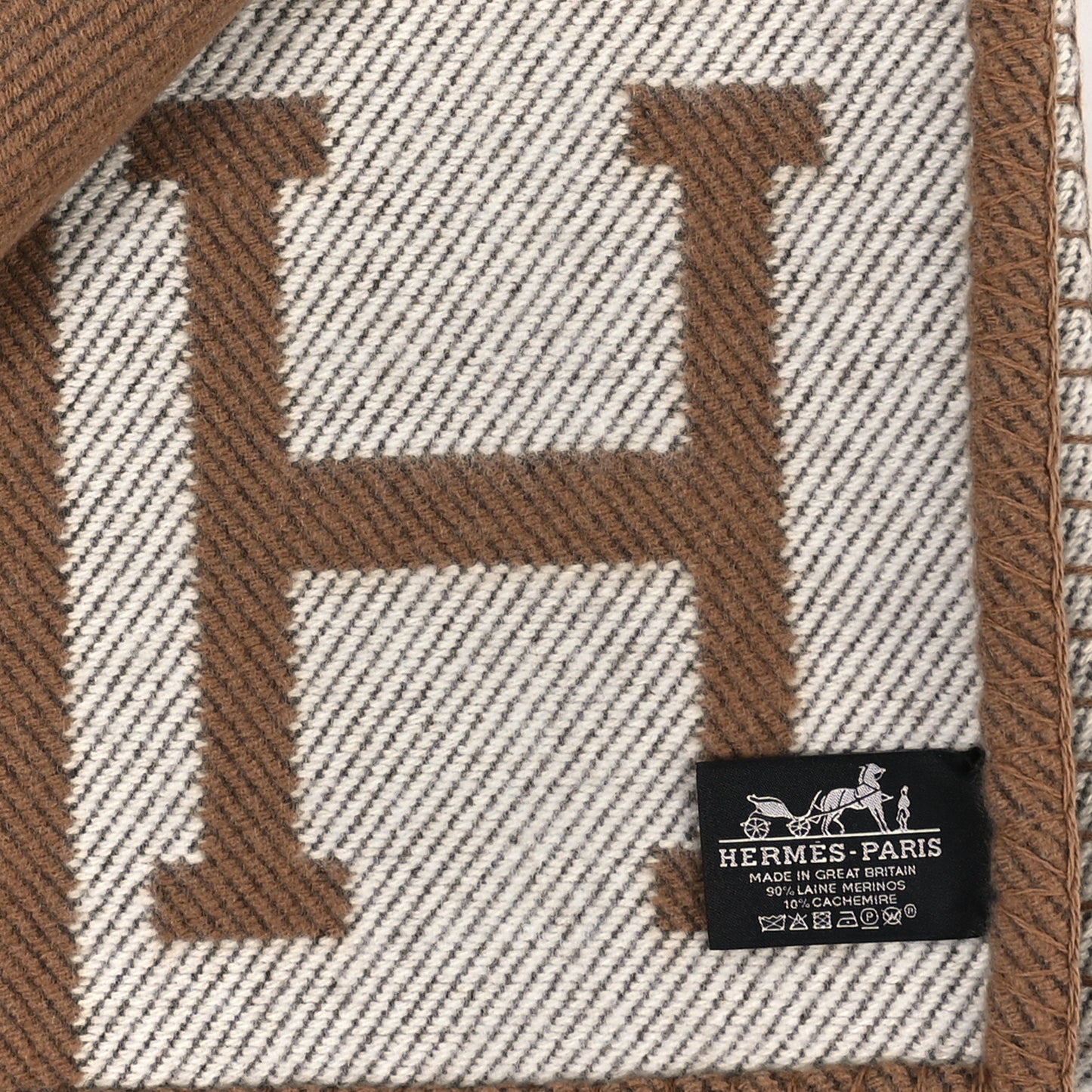 Wool Cashmere Avalon Blanket Ecru Camel