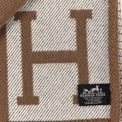 Hermes Wool Cashmere Avalon Blanket Ecru Camel 3 of 3