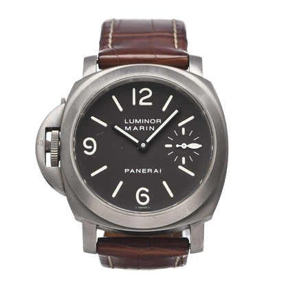 Panerai Titanium Alligator 44mm Luminor Marina Left-Handed Automatic Watch Grey PAM00056 1 of 13