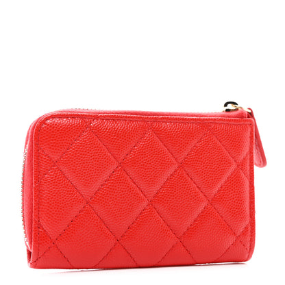 Chanel Caviar Quilted Zipped Key Holder Case Red 3 of 7