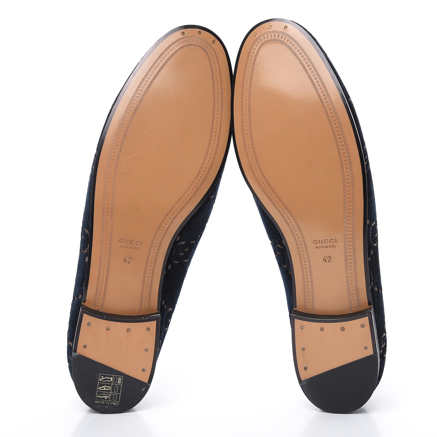Velvet GG Monogram Horsebit Womens Jordaan Loafers 42 Blue Beige